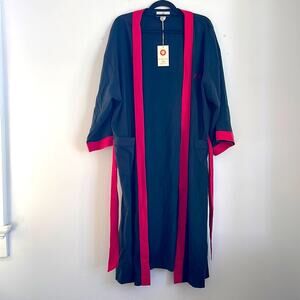 NWT Bobby Chan Barrett Jackson Car show silk blend tie bath smoking robe sz OS